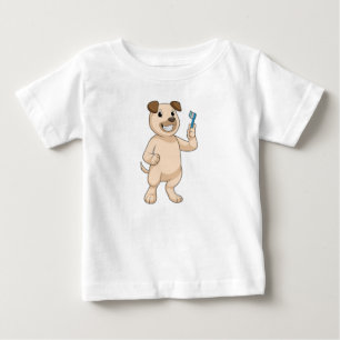 Dog with Toothbrush Baby T-Shirt