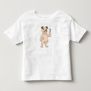 Dog with Toothbrush Toddler T-Shirt