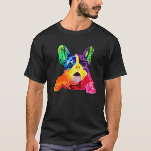 Dog Womens Colourful Cool French Bulldog Mens Fre T-Shirt
