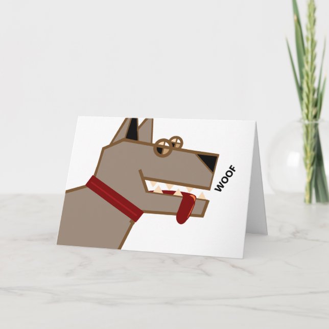Dog woof birthday card (Front)