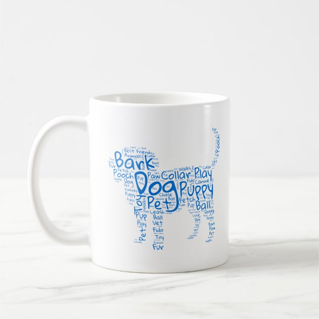 Dog Word Cloud Design  Coffee Mug (Left)