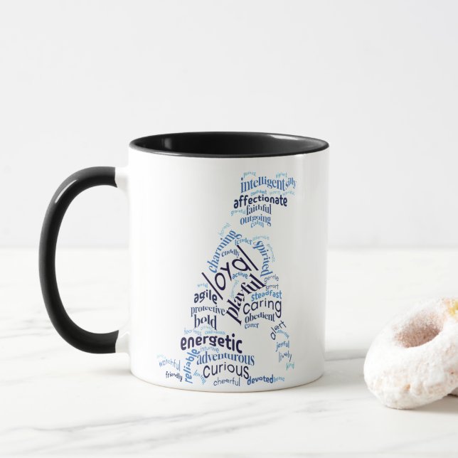 Dog Word Cloud Mug (With Donut)