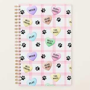 Dog Words Love Hearts Paw Prints Day Planner