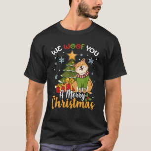 Dog Xmas We Woof You a Merry Christmas T-Shirt