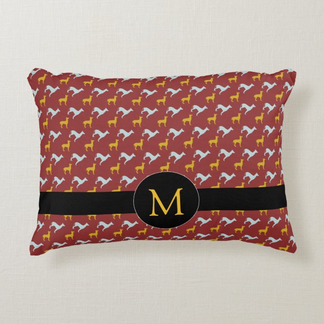 Dog Year Zodiac Birthday Monogram A Pillow (Front)