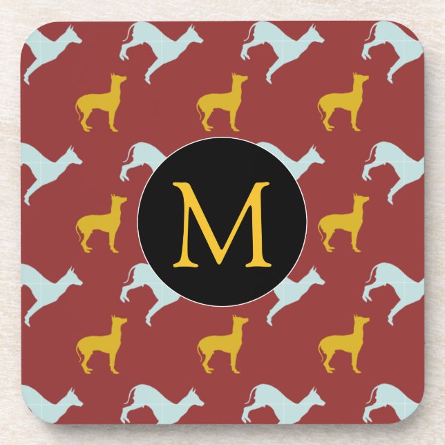 Dog Year Zodiac Birthday Monogram Coaster (Front)