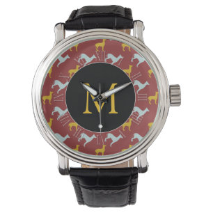 Dog Year Zodiac Birthday Monogram Roman Numerals W Watch