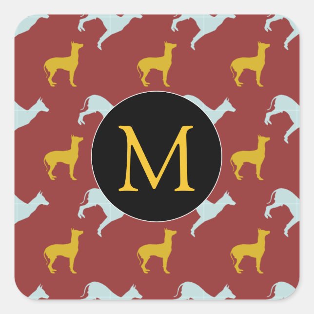 Dog Year Zodiac Birthday Monogram Square S Sticker (Front)