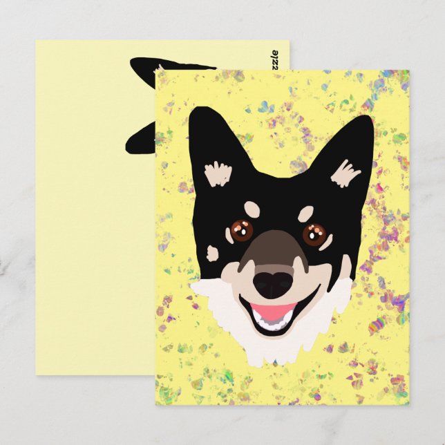 dog yellow  postcard (Front/Back)