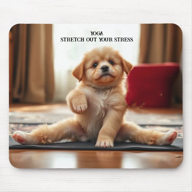 Dog Yoga Mouse Mat (Front)