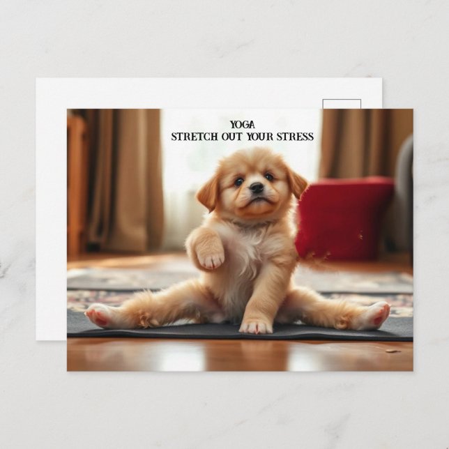 Dog Yoga Postcard (Front/Back)