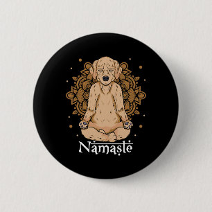 Dog Yoga Shirt Funny Puppy Lovers Namaste Yoga Dog 6 Cm Round Badge