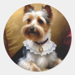 Dog Yorkshire Terrier Beauty Classic Round Sticker