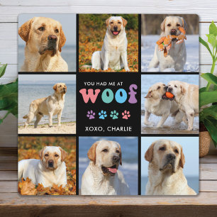 Dog You Had Me WOOF Custom 8 Photo Collage Retro Plaque