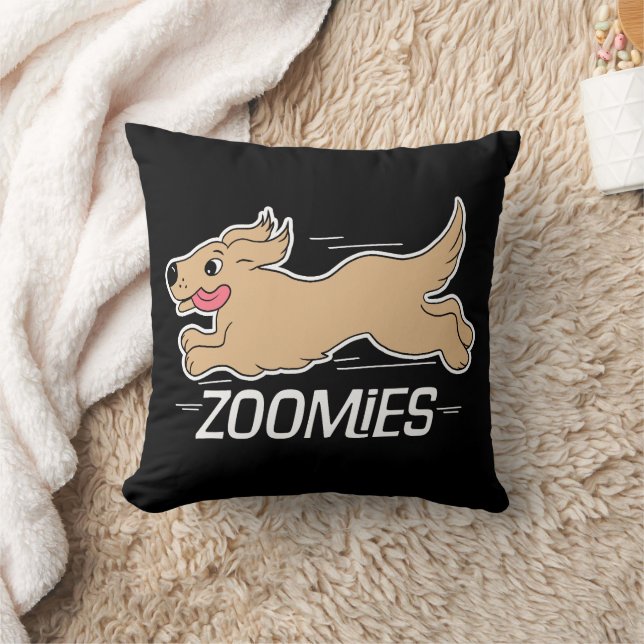 Dog Zoomies Black Cushion (Blanket)