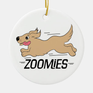 Dog Zoomies Ceramic Tree Decoration