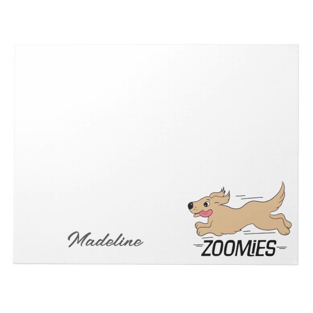 Dog Zoomies Personalised Notepad (Front)