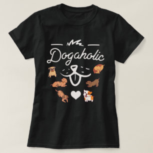 dogaholic T-Shirt dog lovers purple T-shirt