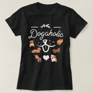 dogaholic T-Shirt | dog lovers purple T-shirt