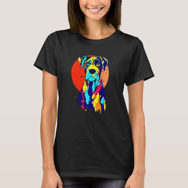 Dogbreed Great Dane Pop Colorful T-Shirt (Front)