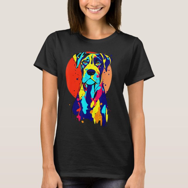 Dogbreed Great Dane Pop Colorful T-Shirt (Front)