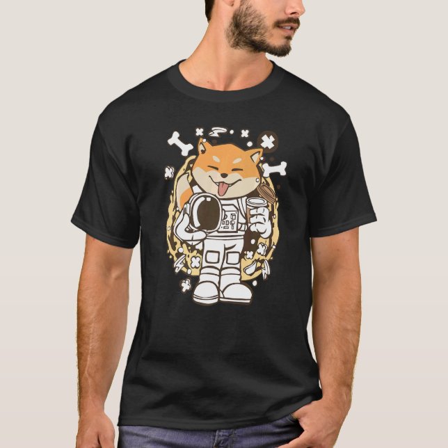 Doge Astronaut Shiba Inu To The Moon Outer Space A T-Shirt (Front)