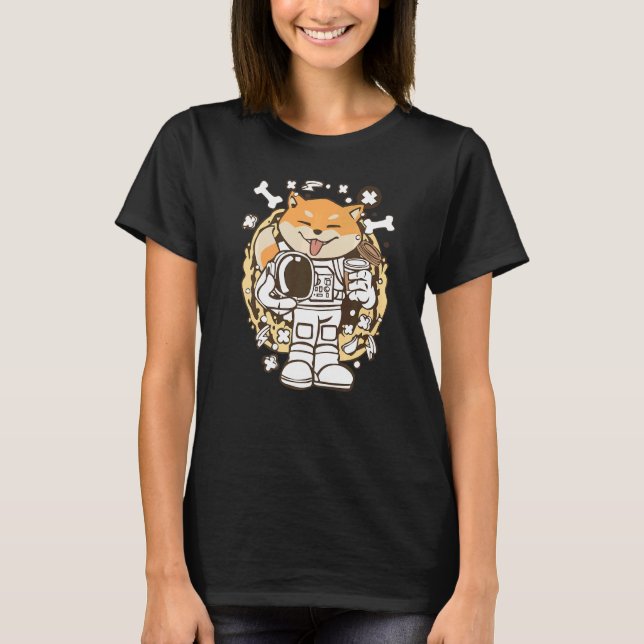 Doge Astronaut Shiba Inu To The Moon Outer Space A T-Shirt (Front)