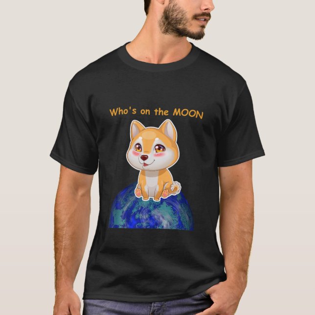 Doge Baby Moon Dogecoin Funny Dog Meme Coin Crypto T-Shirt (Front)