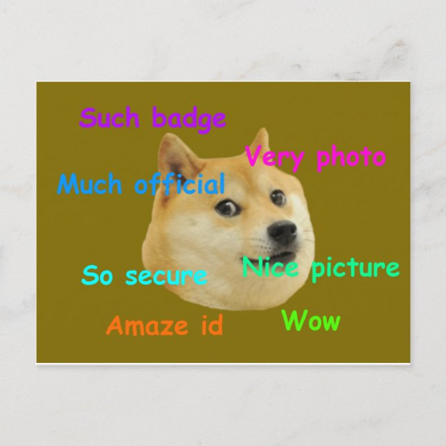 doge badge postcard (Front)