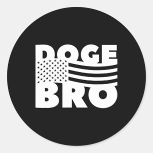 Doge Bro American Patriotic Trump Efficiency Classic Round Sticker