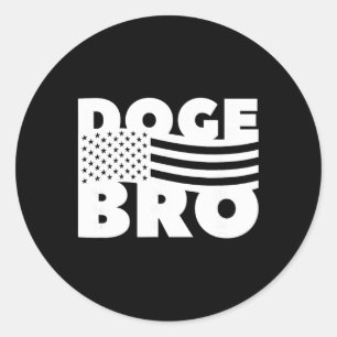 Doge Bro American Patriotic Trump Efficiency Classic Round Sticker