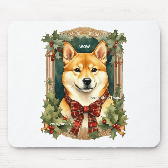 Doge Christmas Swea Shiba Inu Mens Long  Mouse Mat (Front)