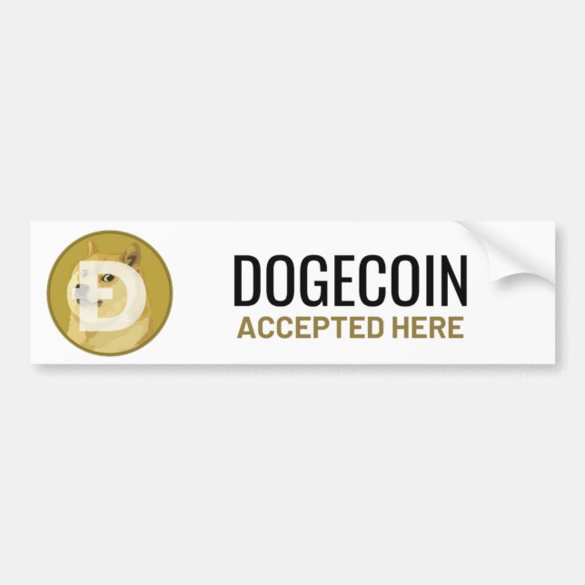 Doge Coin Accepted Here Window Sticker Decal (Front)