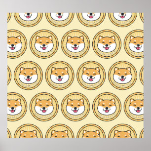 Doge Coin: Crypto Currency Background Poster