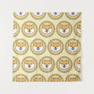 Doge Coin: Crypto Currency Background Tapestry