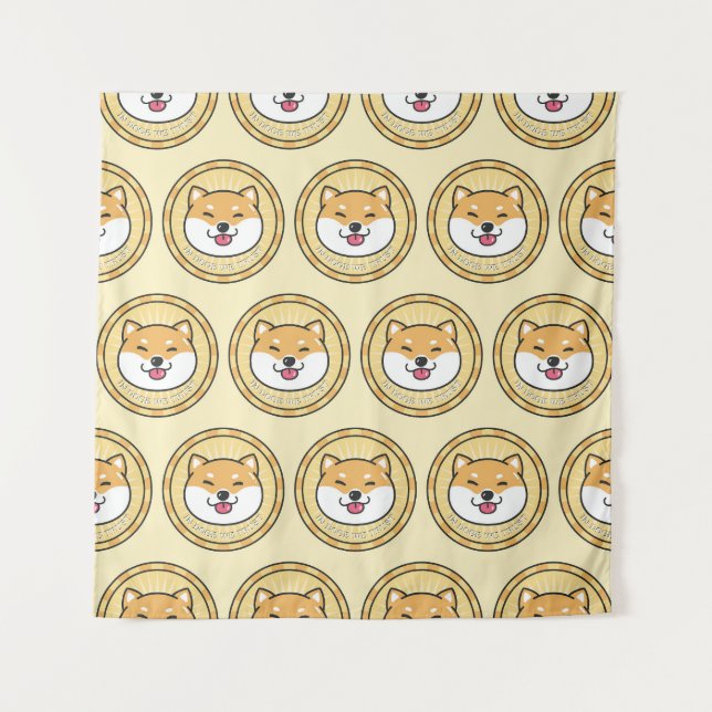Doge Coin: Crypto Currency Background Tapestry (Front)