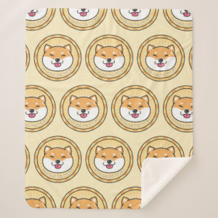Doge coin cyrpto currency background sherpa blanket