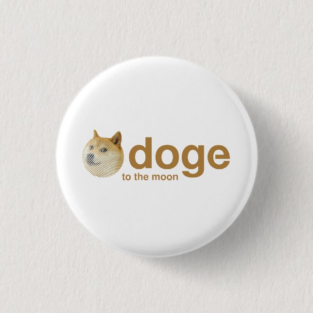 doge, coin, doge coin, dogecoin 3 cm round badge (Front)