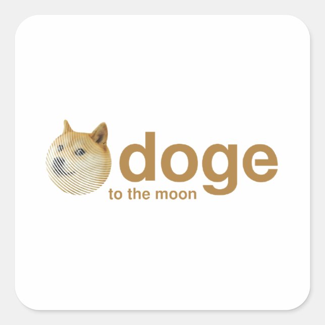 doge, coin, doge coin, dogecoin square sticker (Front)