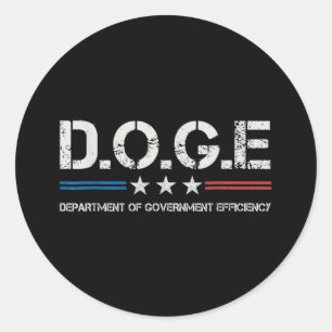 Doge D.o.g.e. Department Of Government Efficiency  Classic Round Sticker