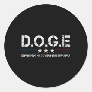 Doge D.o.g.e. Department Of Government Efficiency Classic Round Sticker