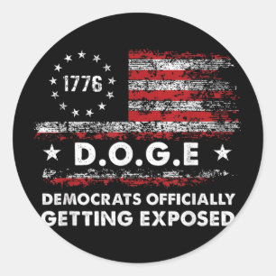 Doge Democrats Officially Getting Exposed Trump 20 Classic Round Sticker