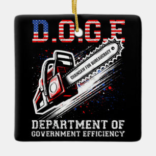 DOGE Department Of Government Efficiency Ceramic Ornament