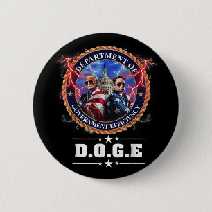 Doge Department Of Government Efficiency Trump 47t 6 Cm Round Badge