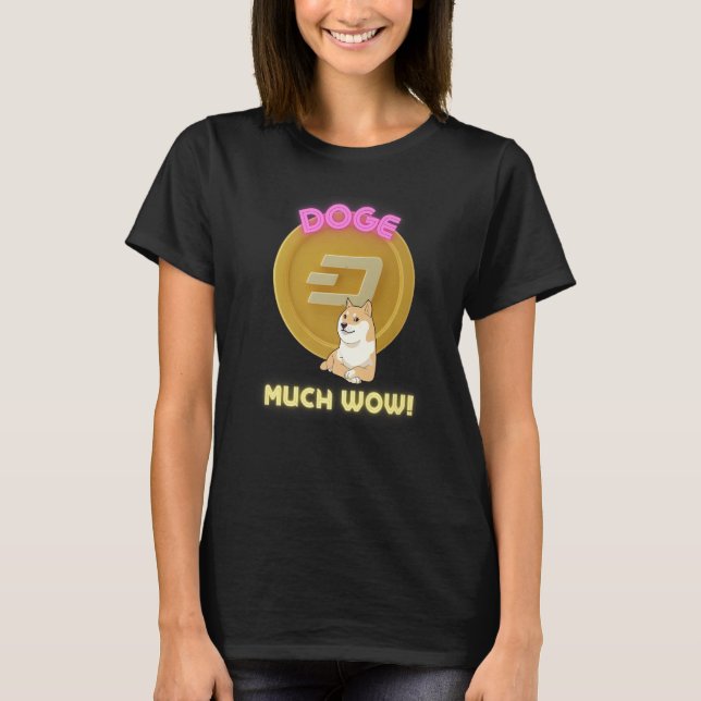 Doge Dogecoin To the Moon Meme coin Cryptocurrency T-Shirt (Front)