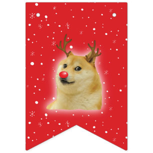 Doge Dogright Doggo Dog Christmas Meme Card red Bunting