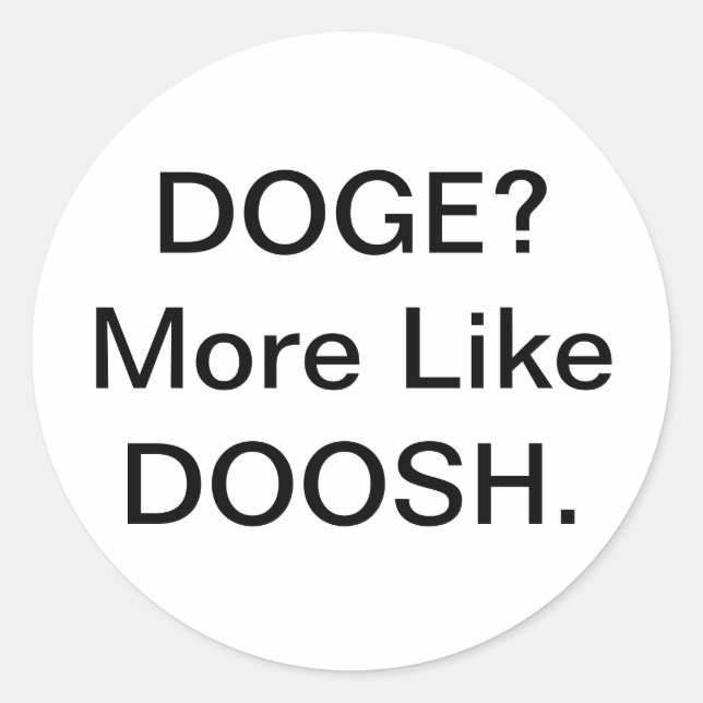 Doge Doosh Comic Splash-Art Hankamer Artjunkhaus   Classic Round Sticker (Front)