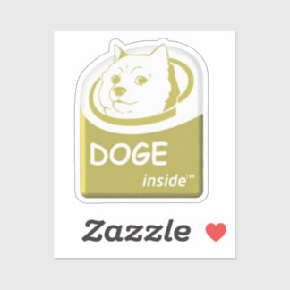 Doge Inside sticker. Dogecoin