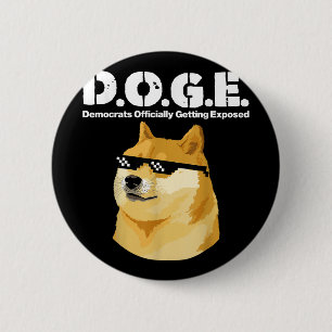 Doge Meme Democrats Officially Getting Exposed D.o 6 Cm Round Badge