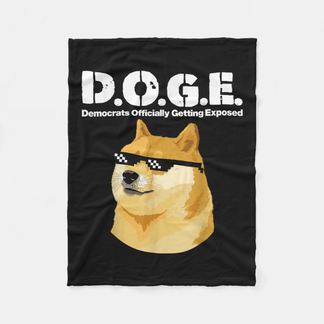 Doge Meme Democrats Officially Getting Exposed D.o Fleece Blanket (Front)